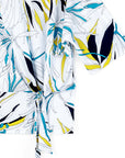 Signature Side Tie Top - Floral Leaves