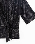Shimmer Embellished - Side Tie Top - Black