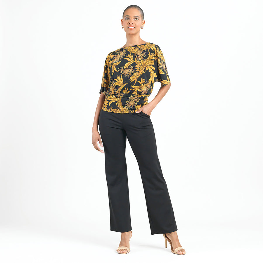 Dolman Half Sleeve Top - Baroque Paisley