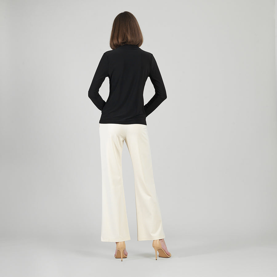 Mock Funnel Neck Top - Black