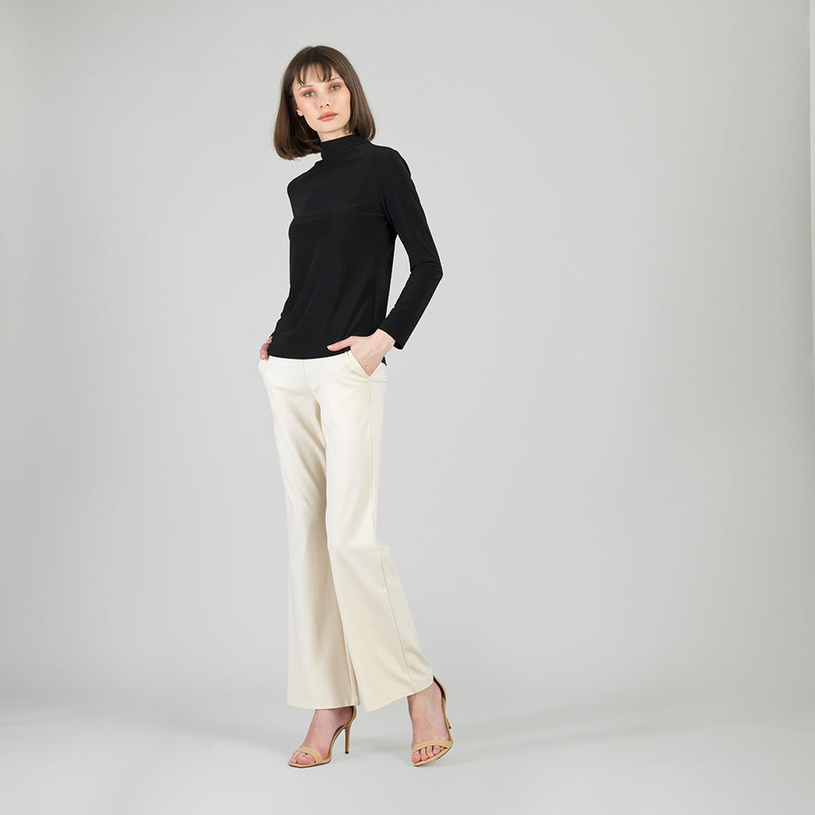 Mock Funnel Neck Top - Black