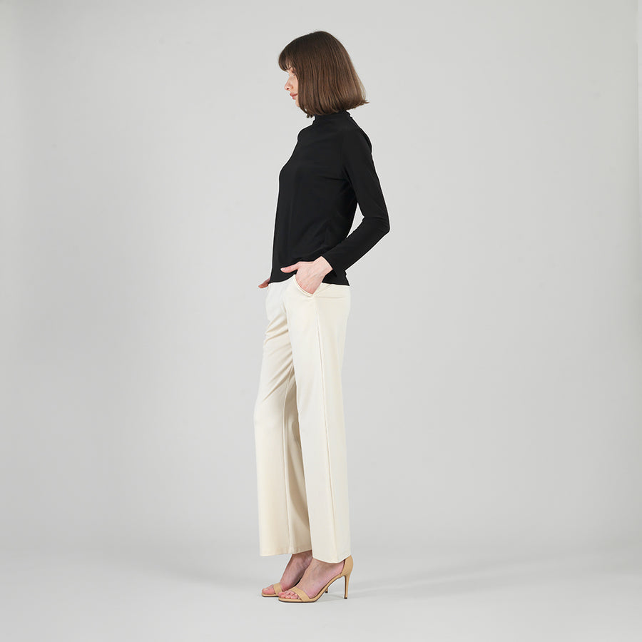 Mock Funnel Neck Top - Black