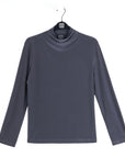 Mock Funnel Neck Top - Charcoal