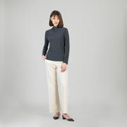 Mock Funnel Neck Top - Charcoal
