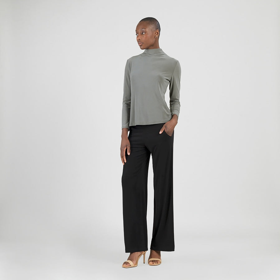 Mock Funnel Neck Top - Olive