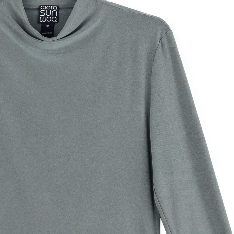Mock Funnel Neck Top - Olive