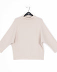 Chunky Ribbed - Funnel Neck Modern Sweater Top - Sand