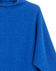 Plush Ribbed - Funnel Neck Sweater - Cobalt