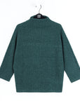 Plush Ribbed - Ribbed Funnel Neck Sweater Top - Hunter Green