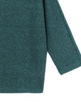 Plush Ribbed - Ribbed Funnel Neck Sweater Top - Hunter Green