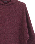 Plush Ribbed - Funnel Neck Sweater - Plum