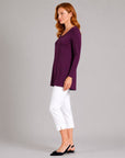 Signature Scoop Neck Tunic - Eggplant - Final Sale