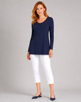 Signature Scoop Neck Tunic - Navy - Final Sale