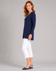 Signature Scoop Neck Tunic - Navy - Final Sale