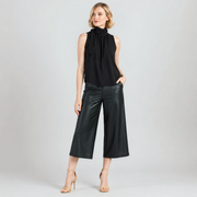 Mock Neck-Tie Detail Top - Black - Final Sale