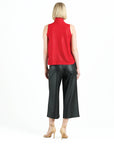 Glimmer Speck - Mock Neck-Tie Detail Top - Red - Final Sale!