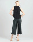 Mock Neck-Tie Detail Top - Black - Final Sale