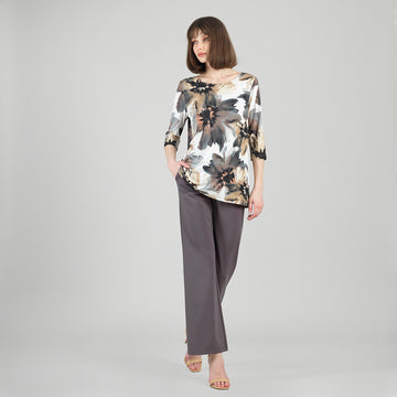 Gauze Knit - Scoop Neck Tunic - Petal Whisper