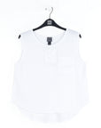 Soft Cotton - Back Pleat Henley Tank - White
