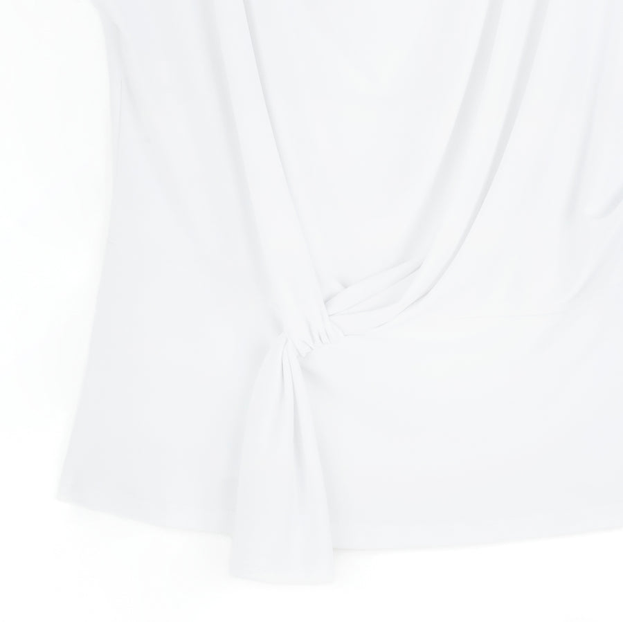 Drape Neck Loop Front Top - White - Final Sale – Clara Sunwoo