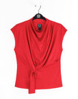 Glimmer Speck - Drape Neck Loop Front Top - Red