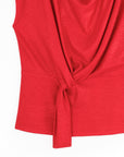 Glimmer Speck - Drape Neck Loop Front Top - Red
