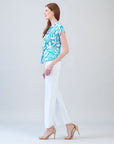 Drape Neck Loop Front Top - Paradise Petal - Final Sale
