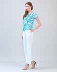 Drape Neck Loop Front Top - Paradise Petal - Final Sale