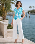 Drape Neck Loop Front Top - Paradise Petal - Final Sale