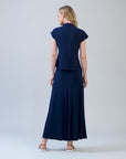 Drape Neck Loop Front Top - Navy - Final Sale