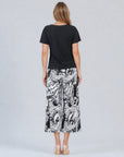 Side Cinched Flounce Sleeve Top - Black - Final Sale