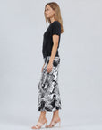 Side Cinched Flounce Sleeve Top - Black - Final Sale