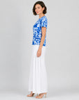 Side Cinched Flounce Sleeve Top - Floral Blossom - Final Sale!