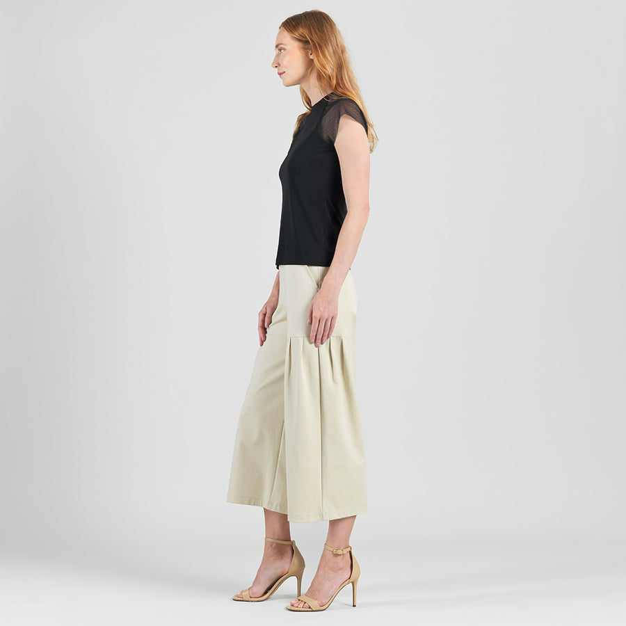 Mesh Cap Sleeve Top - Black