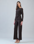 Side Twist Top - Brown
