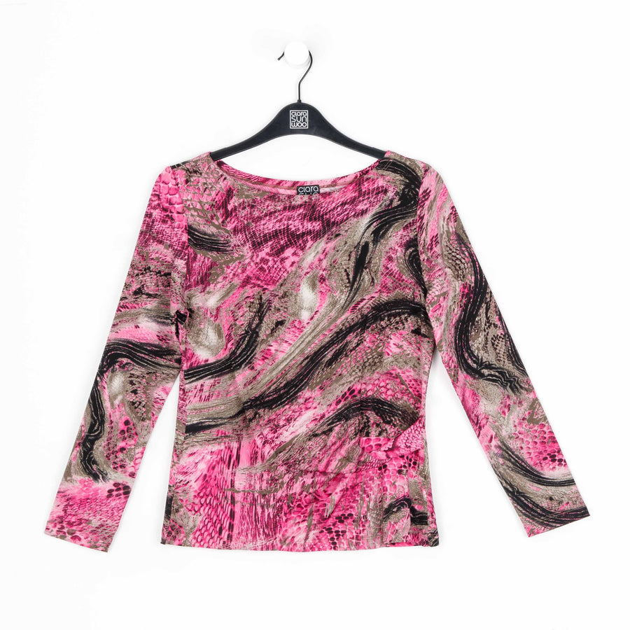 Butter Knit - Side Twist Top - Abstract Python