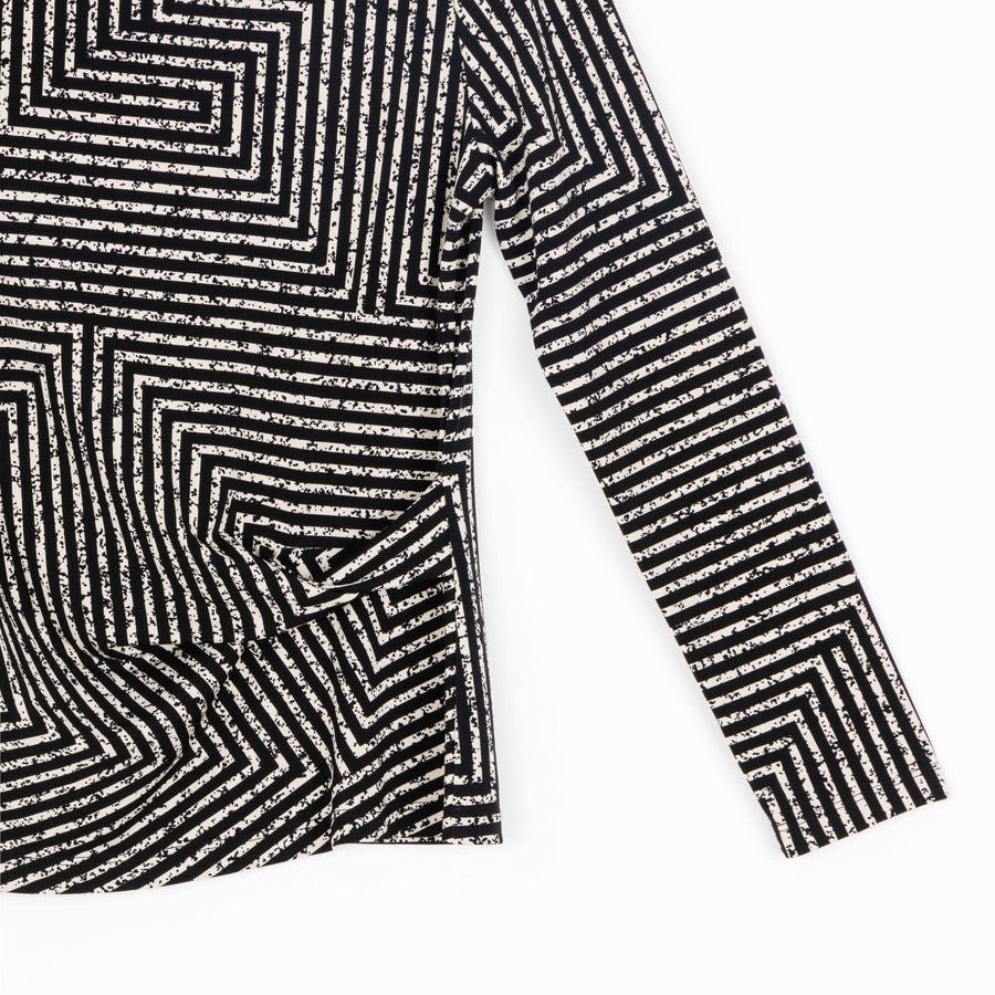 Side Twist Top - Geometric Stripe