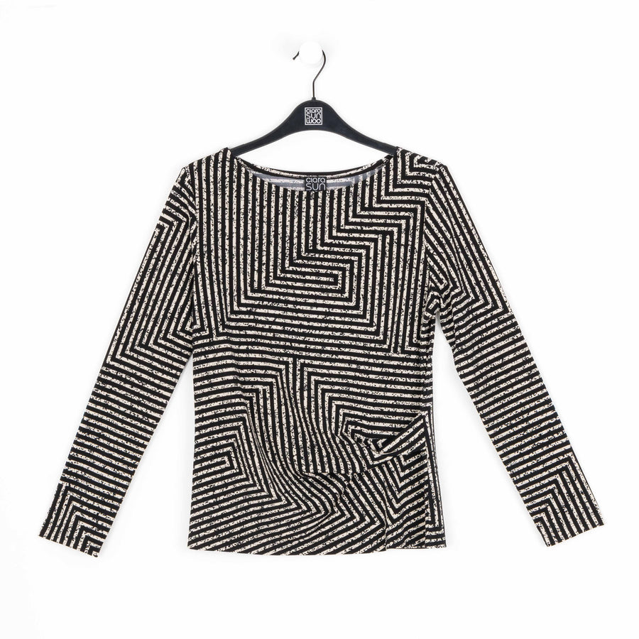 Side Twist Top - Geometric Stripe