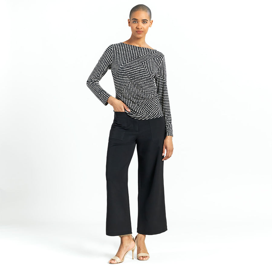 Side Twist Top - Geometric Stripe