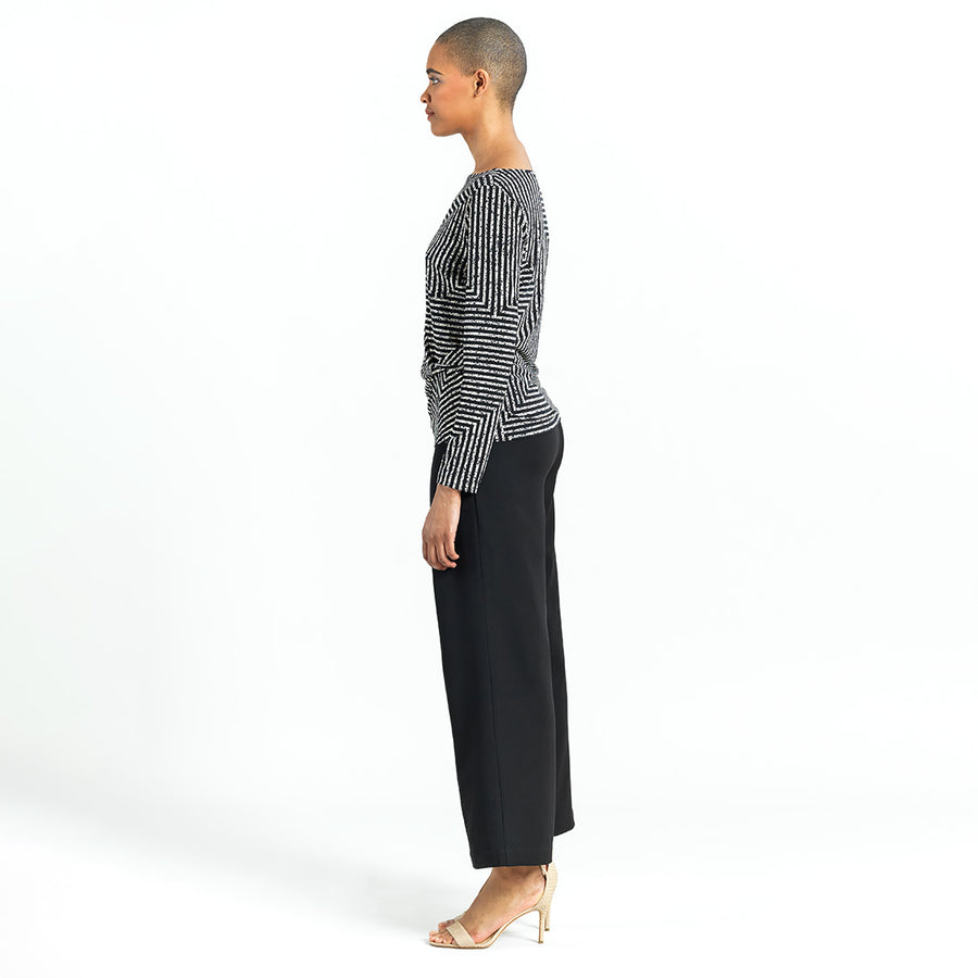 Side Twist Top - Geometric Stripe