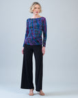Side Twist Top - Track Stripe-Multi