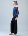 Side Twist Top - Track Stripe-Multi