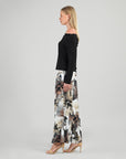 Ruched Off-Shoulder Top - Black