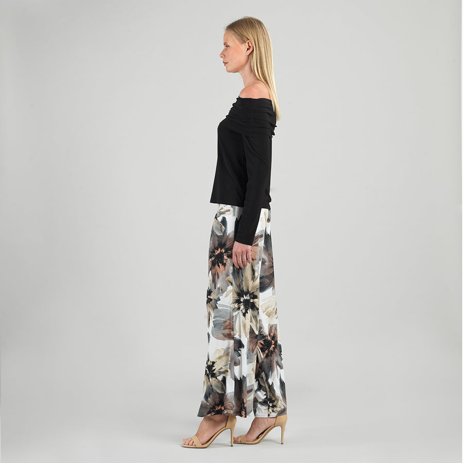 Ruched Off-Shoulder Top - Black