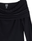 Ruched Off-Shoulder Top - Black