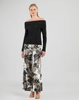 Ruched Off-Shoulder Top - Black
