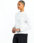 Ultra Cozy - Draped Neck Side Ruched Sweater Top - Ivory - Final Sale!