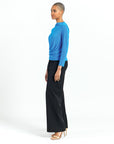 High Boat Neck Side Draped Top - Brilliant Blue - Final Sale!