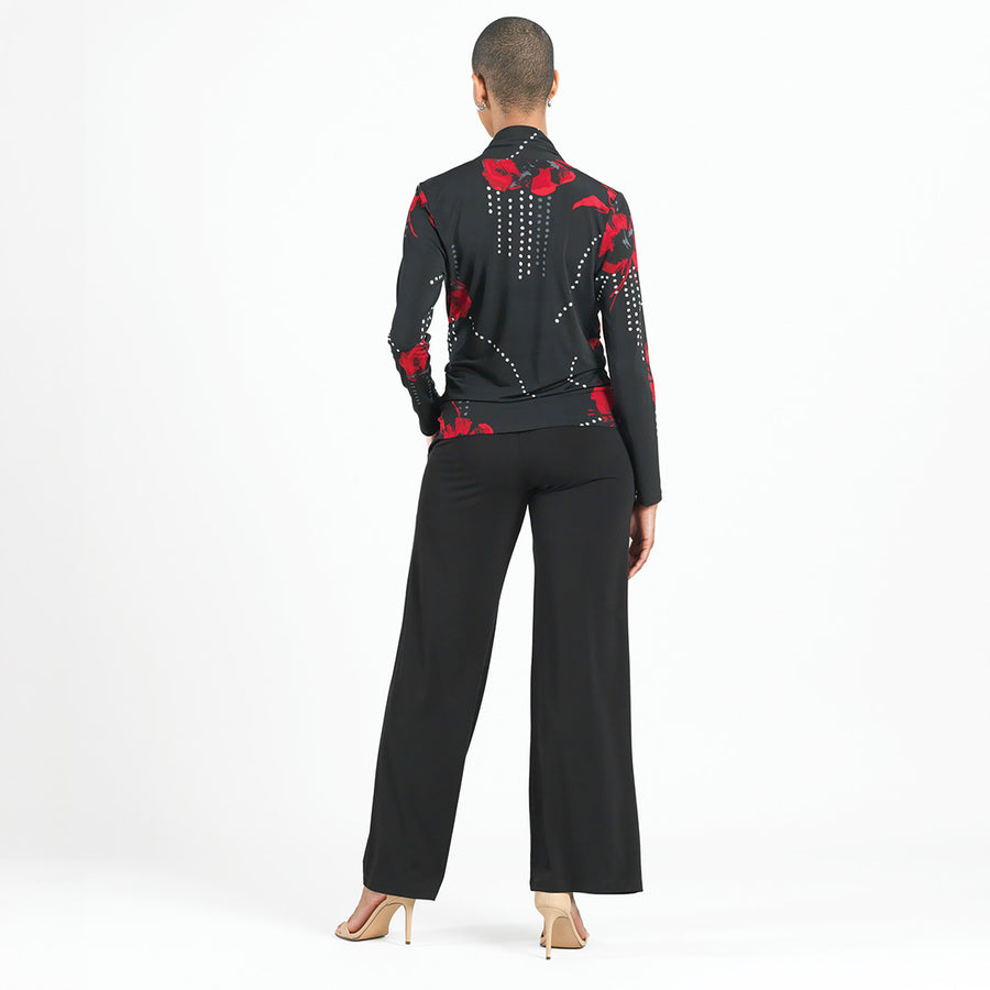 V-Neck Draped Pleat Top - Polka Poppy - Final Sale!