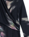 Cozy Knit - V-Neck Draped Pleat Sweater Top - Shadow Brush